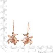 Rose Gold Plated CZ Sterling Silver Turtle Classic Earrings Hawaii