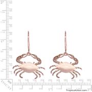 Rose Gold Plated Sterling Silver Crab Classic Dangling Earrings Hawaii