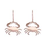 Rose Gold Plated Sterling Silver Crab Classic Dangling Earrings Hawaii Rose Gold Plated Sterling Silver Crab Classic Dangling Earrings Hawaii