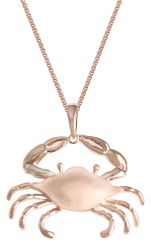 Rose Sterling Silver Crab Classic Pendant Hawaii
