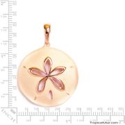 Rose Sterling Silver Sand Dollar Floral Pendant Hawaii