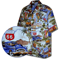 Route 66 Scenics Blue Car Shirts
