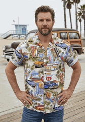 Route 66 Scenics Blue Car Shirts