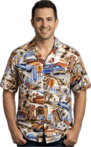 Route 66 Scenics Car Shirts Sand