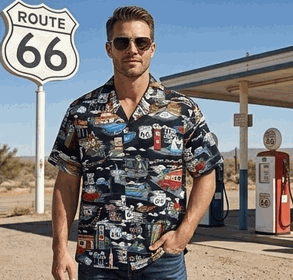Route 66 The Main Street of America Shirt Black