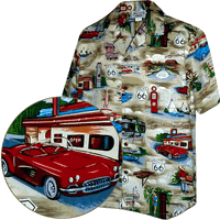 Route 66 The Main Street of America Shirt Khaki