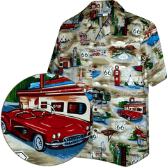 Route 66 The Main Street of America Shirt Khaki