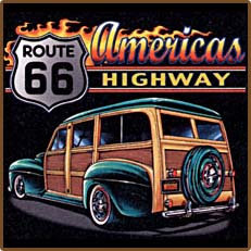 Route 66-Woodie T-Shirts