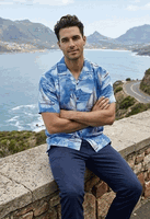 Sail Away Mens Hawaiian Shirts in Slate