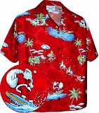 Santa Christmas Women's Hawaiian Shirts Red
