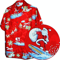 Santa Men's Red Christmas Hawaiian Shirts 