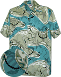 Sea Turtle Men's Hawaiian Shirt Green