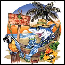 Shark In Hammock Mens Tees