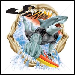 Sharrrrk Tropical Hawaiian Tees