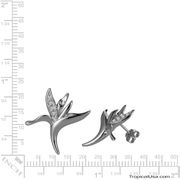 Sterling Silver Bird of Paradise Classic CZ Earrings
