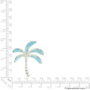 Sterling Silver Blue Topaz Playful Palm Tree Pendant Hawaii