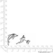Sterling Silver Dolphin Earrings CZ Eyes