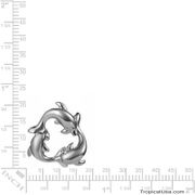 Sterling Silver Dolphin Migration Cycle Pendant Hawaii, Necklace 18"