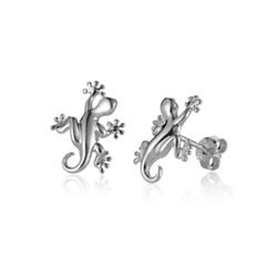 Sterling Silver Gecko Chilling Earrings