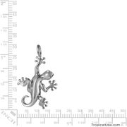 Sterling Silver Gecko Chilling Pendant Hawaii, 18" Necklace
