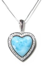 Sterling Silver Larimar Blue Heart Ocean Soul Pendant Hawaii