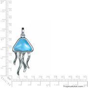 Sterling Silver Larimar Blue Jellyfish Pendant Hawaii