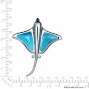 Sterling Silver Larimar Blue Stingray Pendant Hawaii