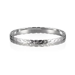 Sterling Silver Maile Plumeria Bangle 10mm Elegant