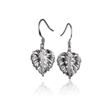 Sterling Silver Monstera Leaf Tropic Dangling Earrings Sterling Silver Monstera Leaf Tropic Dangling Earrings