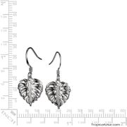 Sterling Silver Monstera Leaf Tropic Dangling Earrings