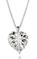 Sterling Silver Monstera Leaf Tropic Pendant