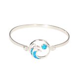 Sterling Silver Opal Blue Moon Full Tide (5mm Band) Bangle Hook Sterling Silver Opal Blue Moon Full Tide (5mm Band) Bangle Hook