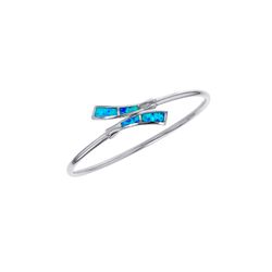 Sterling Silver Opal Blue Open Flex Twin Hinge