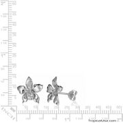 Sterling Silver Orchid Aloha Flower Earrings
