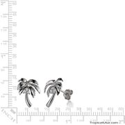 Sterling Silver Palm Tree Curve Six Leaves Earrings