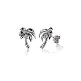 Sterling Silver Palm Tree Curve Six Leaves Earrings Sterling Silver Palm Tree Curve Six Leaves Earrings