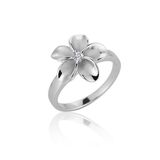Sterling Silver Plumeria 15mm Flower Ring Size 5 to 9 Hawaii Sterling Silver Plumeria 15mm Flower Ring Size 5 to 9 Hawaii