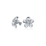 Sterling Silver Plumeria Stud Earrings Hawaii Sterling Silver Plumeria Stud Earrings Hawaii