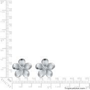 Sterling Silver Plumeria Stud Earrings Hawaii