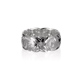 Sterling Silver Queen Scroll 8mm Ring Size 5 to 11 Hawaii Sterling Silver Queen Scroll 8mm Ring Size 5 to 11 Hawaii