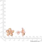 Sterling Silver Rose Gold Plated CZ Plumeria Stud Earrings Hawaii