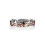Sterling Silver Rose Gold Plated Queen Scroll 10mm Bangle Sterling Silver Rose Gold Plated Queen Scroll 10mm Bangle