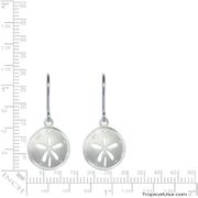 Sterling Silver Sand Dollar Floral Beach Dangling Earrings Hawaii