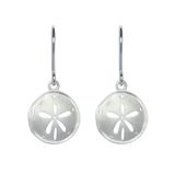 Sterling Silver Sand Dollar Floral Beach Dangling Earrings Hawaii Sterling Silver Sand Dollar Floral Beach Dangling Earrings Hawaii