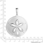 Sterling Silver Sand Dollar Floral Pendant Hawaii