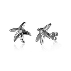 Sterling Silver Starfish CZ Soul Earrings