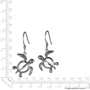 Sterling Silver Tribal Turtle Islander Dangling Earrings