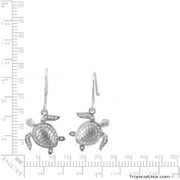 Sterling Silver Turtle Classic Cubic Zirconia CZ Earrings Hawaii