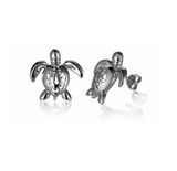 Sterling Silver Turtle Hibiscus Shell Earrings Sterling Silver Turtle Hibiscus Shell Earrings
