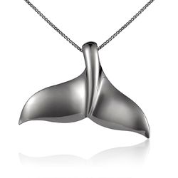 Sterling Silver Whale Tail Smooth Pendant